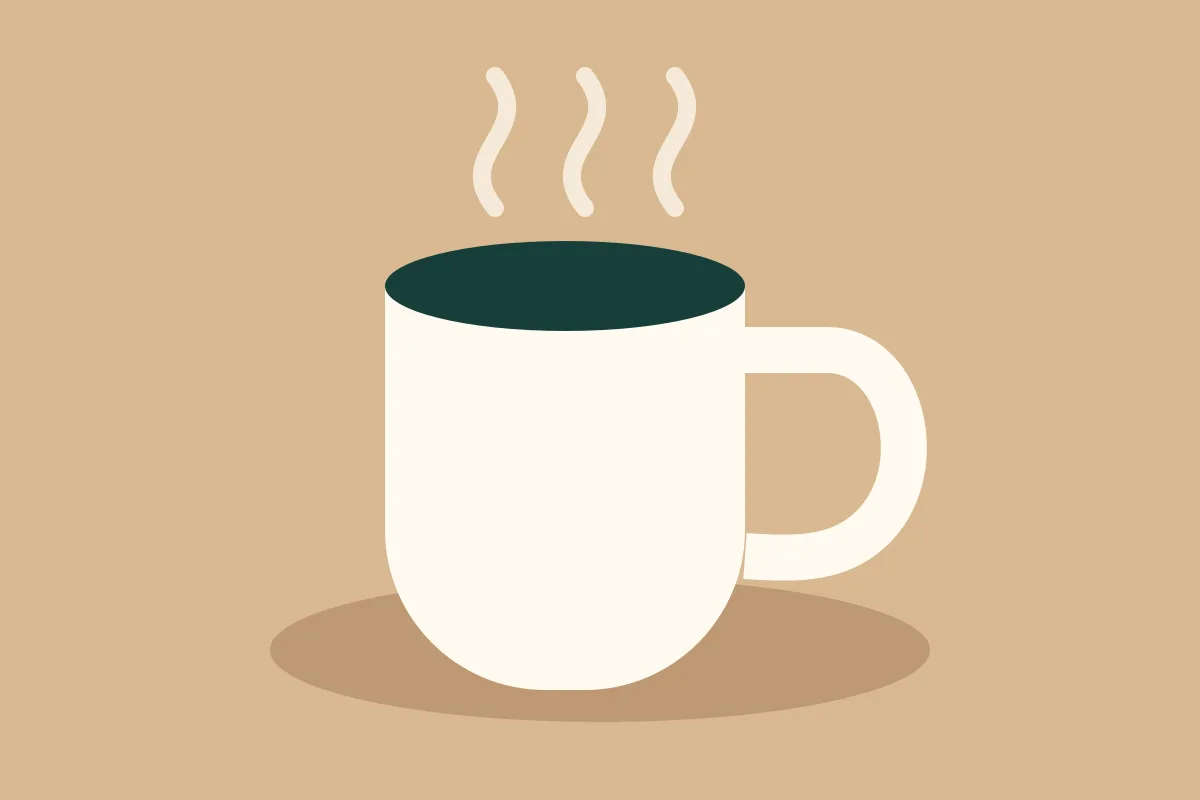 Fresh coffee on a café table